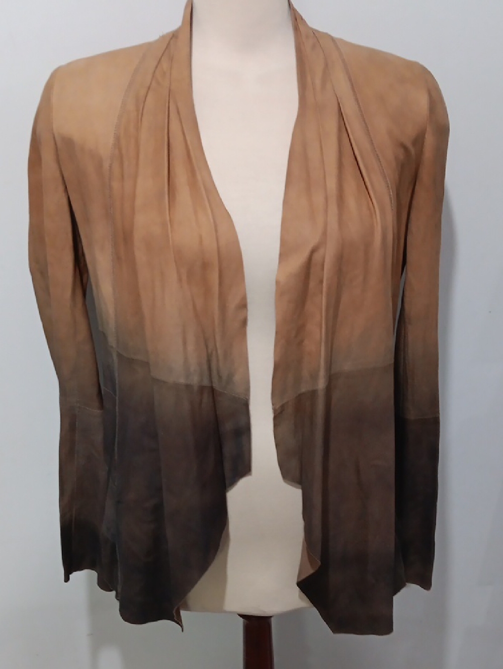 Hotel Particulier Ombré Leather Draped Jacket